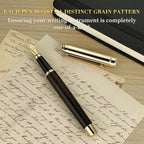 BEILUNER 316 Fountain Pen,Stunning Luxury Blackwood,24K Gilded Nib(Fine),Gorgeous 24K Gold Finish, Ink Converter,Fancy Gift for Men&Women-Elegant,Executive,Graduation Pens for Writing, BK-F