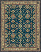 GENIMO Machine Washable 8x10 Area Rugs for Living Room, Non Slip Vintage Rugs, Low Pile Lightweight Chenille Print Rug for Bedroom, Dining Room, Home Office, Black Yellow