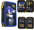 SONIC THE HEDGEHOG Pencil Case for Kids Stationery Set Pens Colored Pencils Mini Notebook School Supplies Gamer Gifts for Boys
