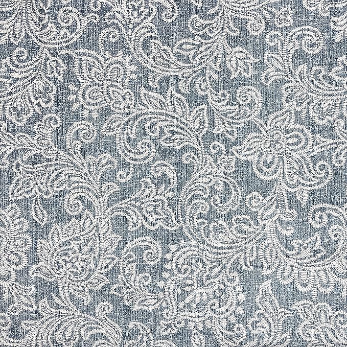 Spatial Order Home Decor | Dinah Collection Modern Storage Ottoman | Ottoman with Storage for Living Room & Bedroom(Blue Denim Jacobean Print)